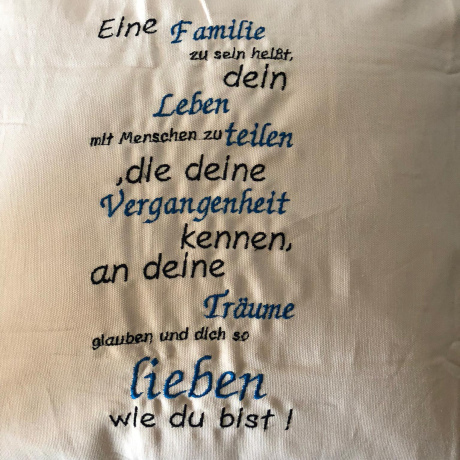 Kissenbezug mit Spruch